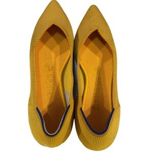 Rothys Point Sunflower Ballet Flats Sise 6.5 Pointed Toe Shoes Vegan